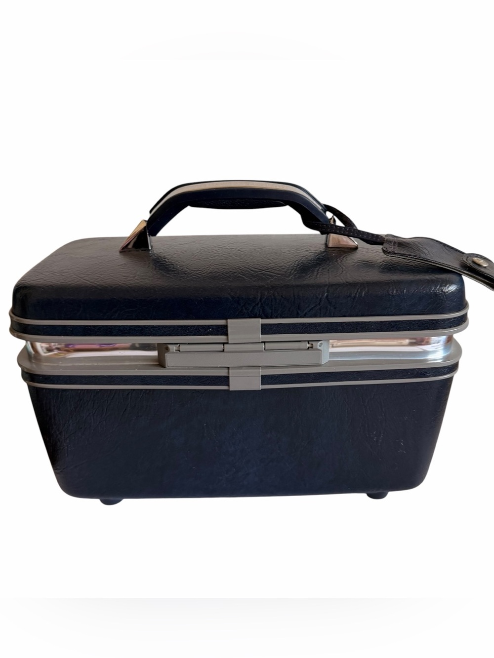 Vintage Samsonite Profile II Vanity Beauty Case Marina Blue W/Tray & Mirror
